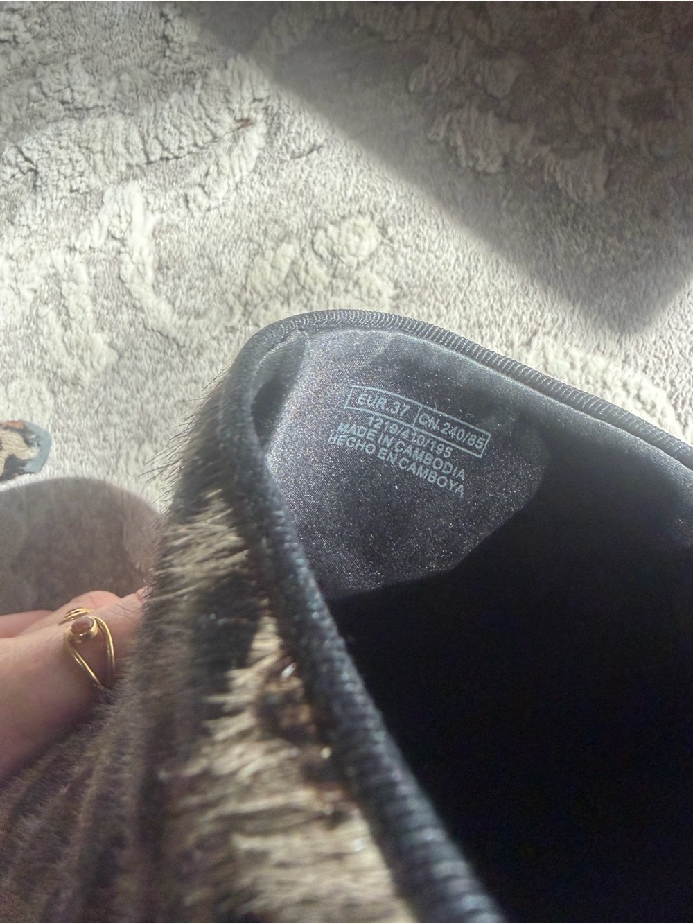 Rare Zara leopard fur square toe mule heels - Picture 6 of 6